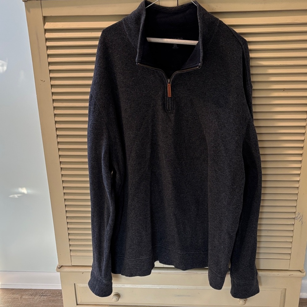 Lands' End Men's Dark Blue Zip-Up Sweater